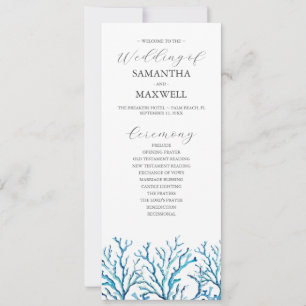Beach Wedding Program Invitation