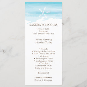 Beach Wedding Program rack card
