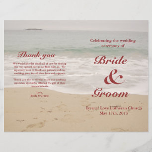 Beach Wedding Program:  Sandy Beach