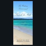 Beach Wedding Program Template<br><div class="desc">2 sided Wedding template for Beach Wedding. First side shows Wedding couple's name, location and wedding date against a dramatic blue ocean with sandy beach. White puffy clouds in the background with beautiful shade of blue sky. Back side has basic ceremonial information plus information on wedding party. Can be customised...</div>