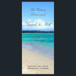 Beach Wedding Program Template<br><div class="desc">2 sided Wedding template for Beach Wedding. First side shows Wedding couple's name, location and wedding date against a dramatic blue ocean with sandy beach. White puffy clouds in the background with beautiful shade of blue sky. Back side has basic ceremonial information plus information on wedding party. Can be customised...</div>