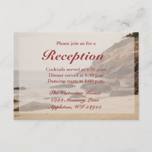 Beach Wedding Reception Cards - Rocky Beach