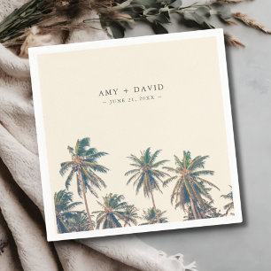 Beach Wedding Reception Palm Tree Personalised Napkin