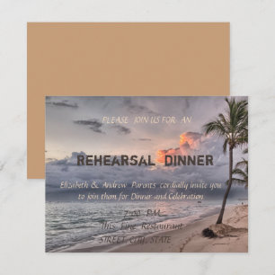 Beach Wedding Rehearsal Dinner Invitation