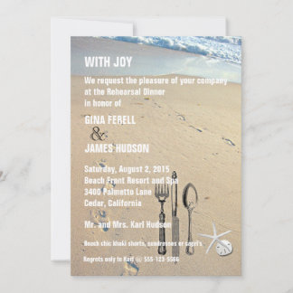 Beach Wedding Rehearsal Dinner Invitation