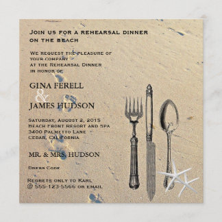 Beach Wedding Rehearsal Dinner Invitation