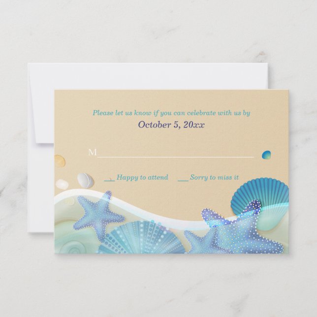 Beach Wedding Response Card (Front)