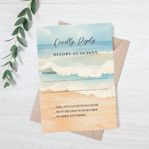 Beach wedding response RSVP Card