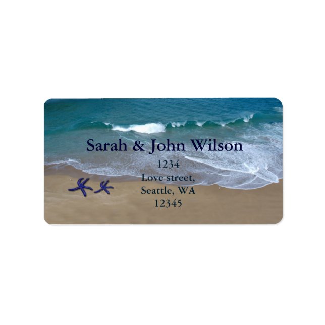 beach wedding,return address label (Front)