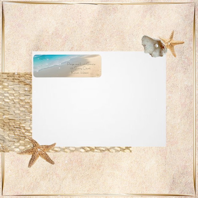 Beach Wedding Return Address Labels (Creator Uploaded)