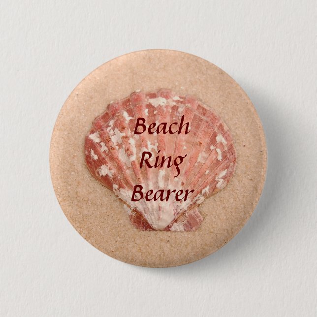 Beach Wedding Ring Bearer Button (Front)