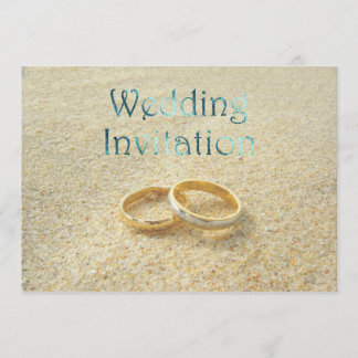 Beach Wedding Rings Wedding Invitation
