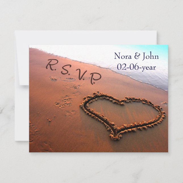 beach wedding RSVP Card (Front)