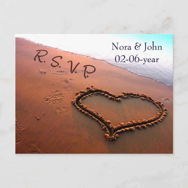 beach Wedding rsvp card (Front)