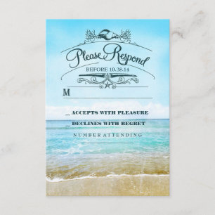 Beach wedding RSVP card