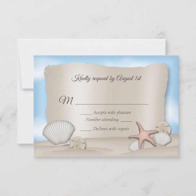 Beach Wedding RSVP Cards (Front)