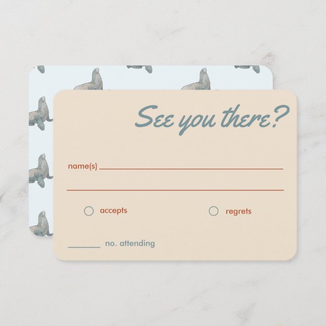 Beach Wedding RSVP cards  (Front/Back)