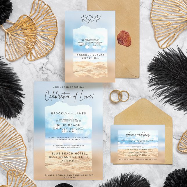 Beach Wedding RSVP Cards (Creator Uploaded)