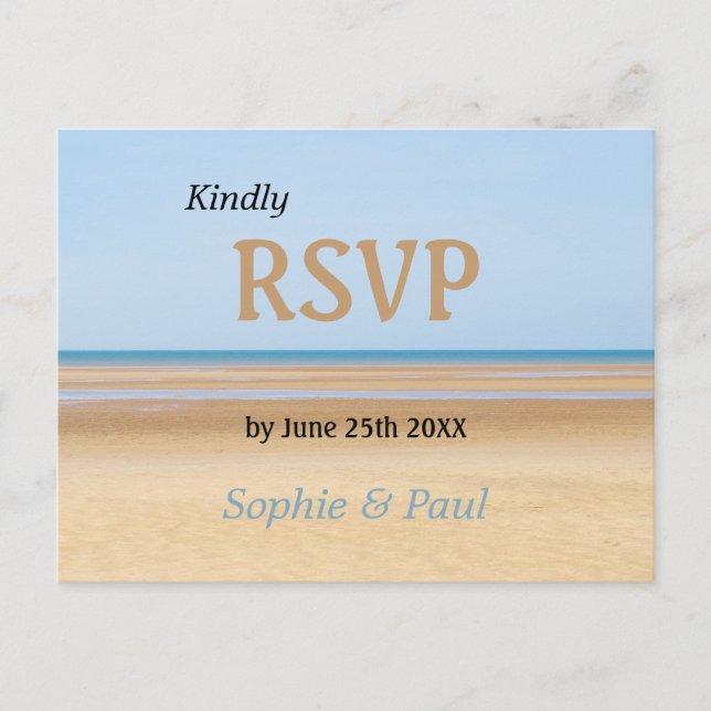 Beach Wedding RSVP Postcard (Front)
