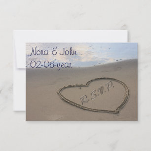 beach wedding RSVP standard 3.5 x 5 Card