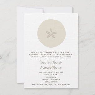 Beach Wedding - Sand Dollar Invitation