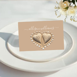 Beach Wedding Sand Hearts-Place Cards-Meal Icons Table Number