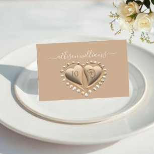 Beach Wedding Sand Hearts-Place Cards-Meal Icons Table Number
