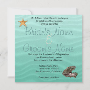 Beach Wedding Sandy Shore Invitation