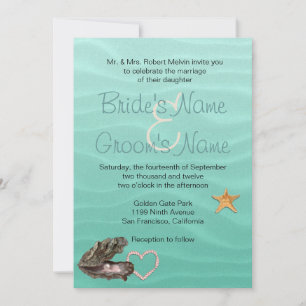 Beach Wedding Sandy Shore Invitation
