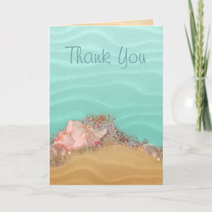 Beach Wedding Sandy Shore Thank You Card