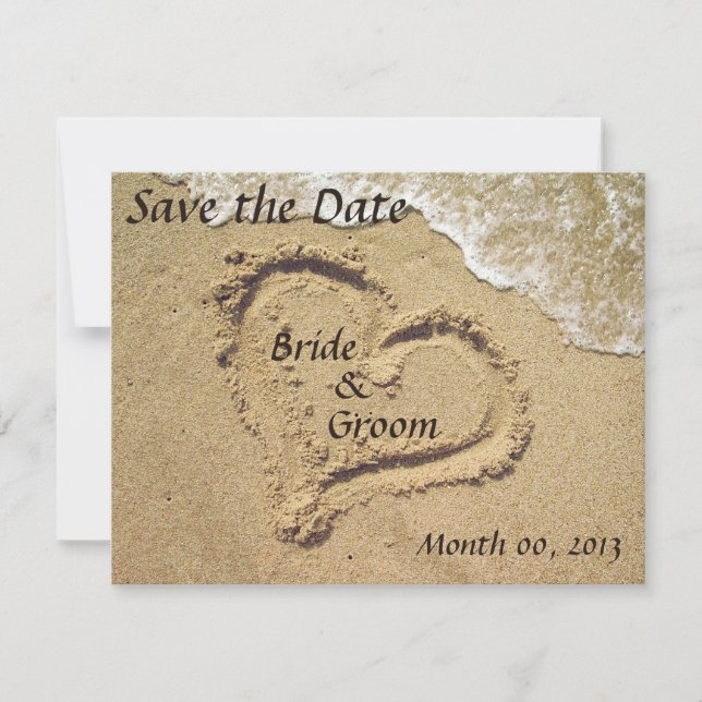 Beach Wedding Save the Date invitations (Front)
