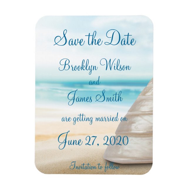 Beach Wedding Save The Date Magnets (Vertical)