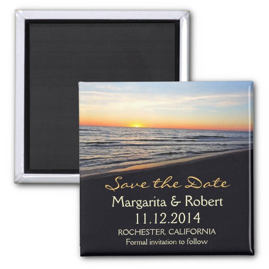 Beach Wedding Save The Date Magnets Zazzle Co Uk