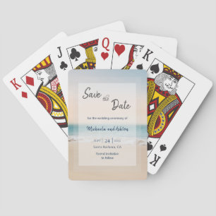 Beach Wedding Save the Date Playing Cards