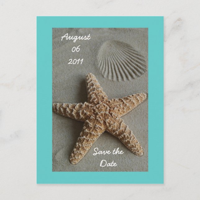 Beach Wedding Save the Date Postcard (Front)