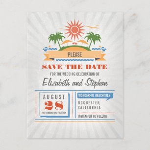 Beach Wedding Save The Date Postcards