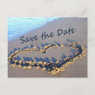 Beach Wedding Save the Date postcards