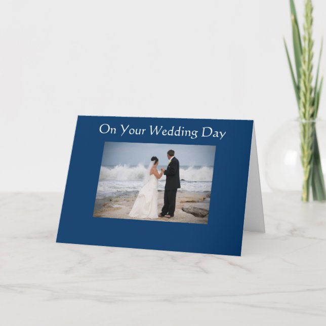 BEACH WEDDING SCENE WEDDING CARD (Front)