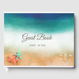 Beach  Wedding Seafish Wedding Guest Book