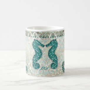 Beach Wedding Seahorse Valentine Coffee Mug