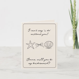Beach Wedding Seashell Bridesmaid Proposal Card