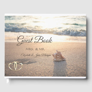 Beach Wedding,Seashell Guest Book