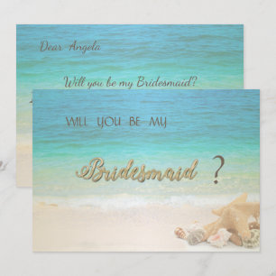 Beach Wedding Seashells Bridesmaid Card