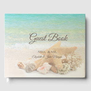 Beach  Wedding Seashells Guest Book