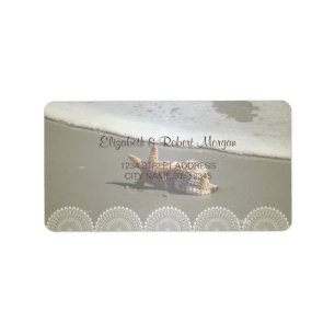 Beach Wedding Seashells,Lace Wedding Label
