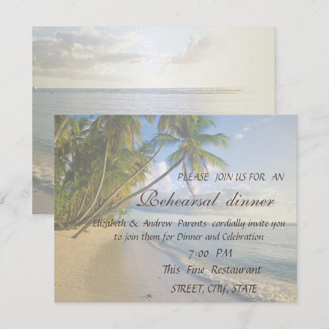 Beach Wedding Seashells  Rehearsal Dinner Invitation (Front/Back)