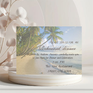 Beach Wedding Seashells  Rehearsal Dinner Invitation