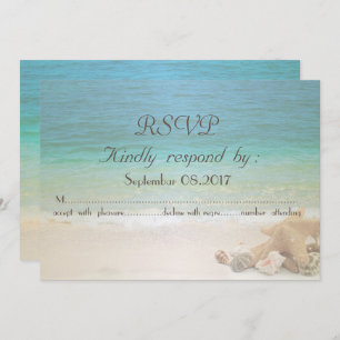 Beach Wedding Seashells  RSVP Invitation