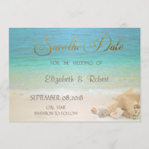 Beach Wedding Seashells Save The Date