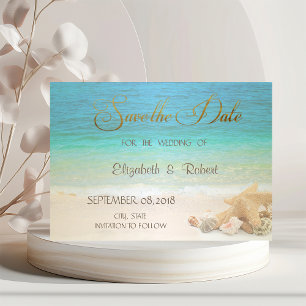 Beach Wedding Seashells  Save The Date